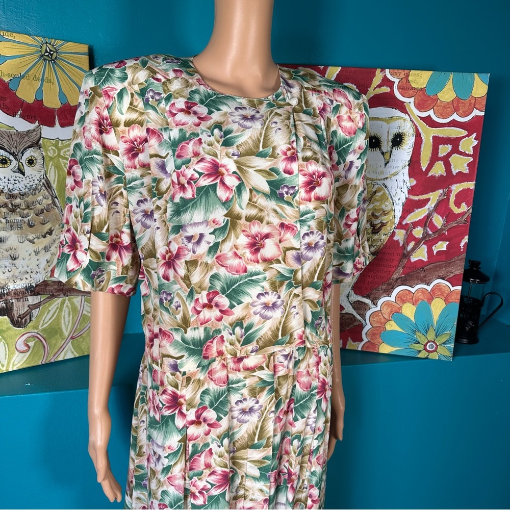 Liz Claiborne Dress Maxi Floral 90’s Vintage 14 - Picture 5 of 7